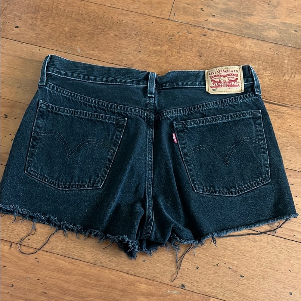 Levi's Black Jean Shorts Classic Cut-Off Style